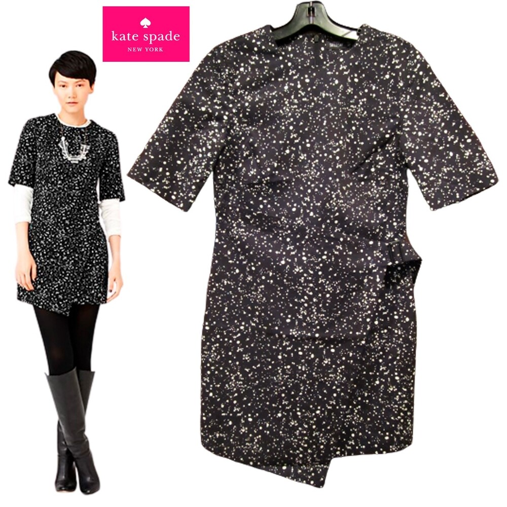 KATE SPADE SATURDAY NEW Galaxie Speckled Buckle Shift Dress XS